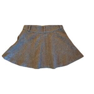 Polo Ralph Lauren Rugby 100%‎ Wool Brown Flared Mini Skirt Dark Academia Sz 4